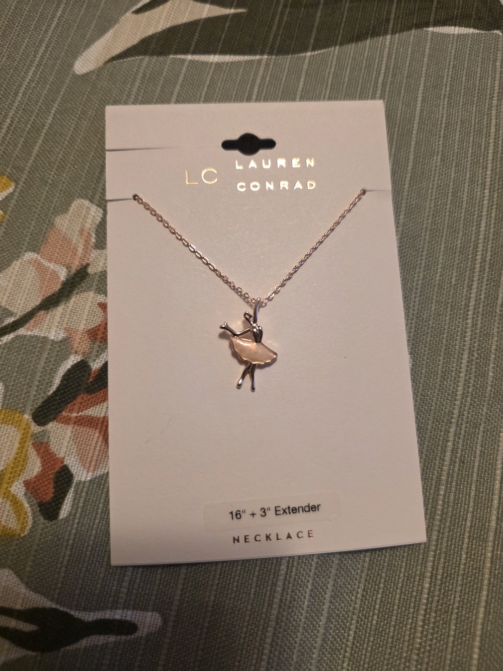 NEW Lauren Conrad Dainty Ballerina Pendant Necklace - Gold Tone